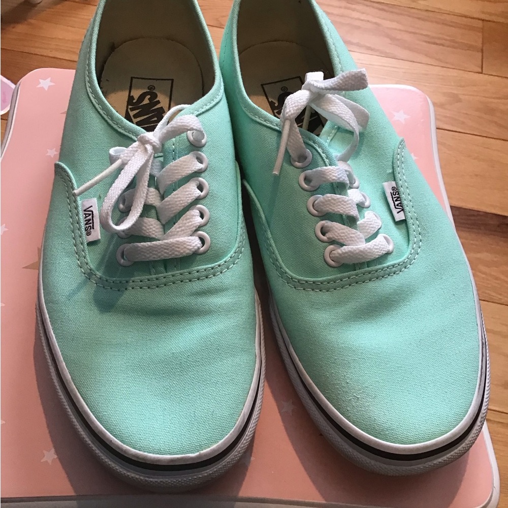 Vans Beach Glass/ True White - Mint Green Canvas Shoes 8.5